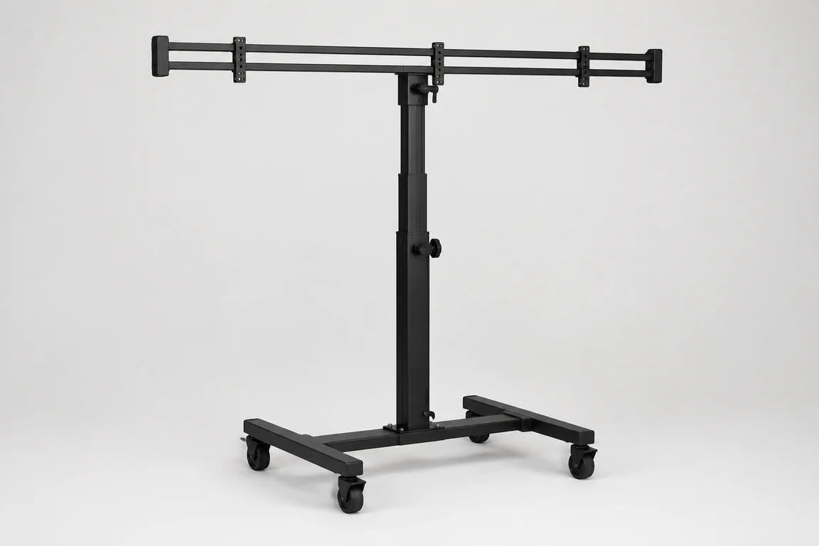 Original concept rendering of an empty overhead panel mounting stand
